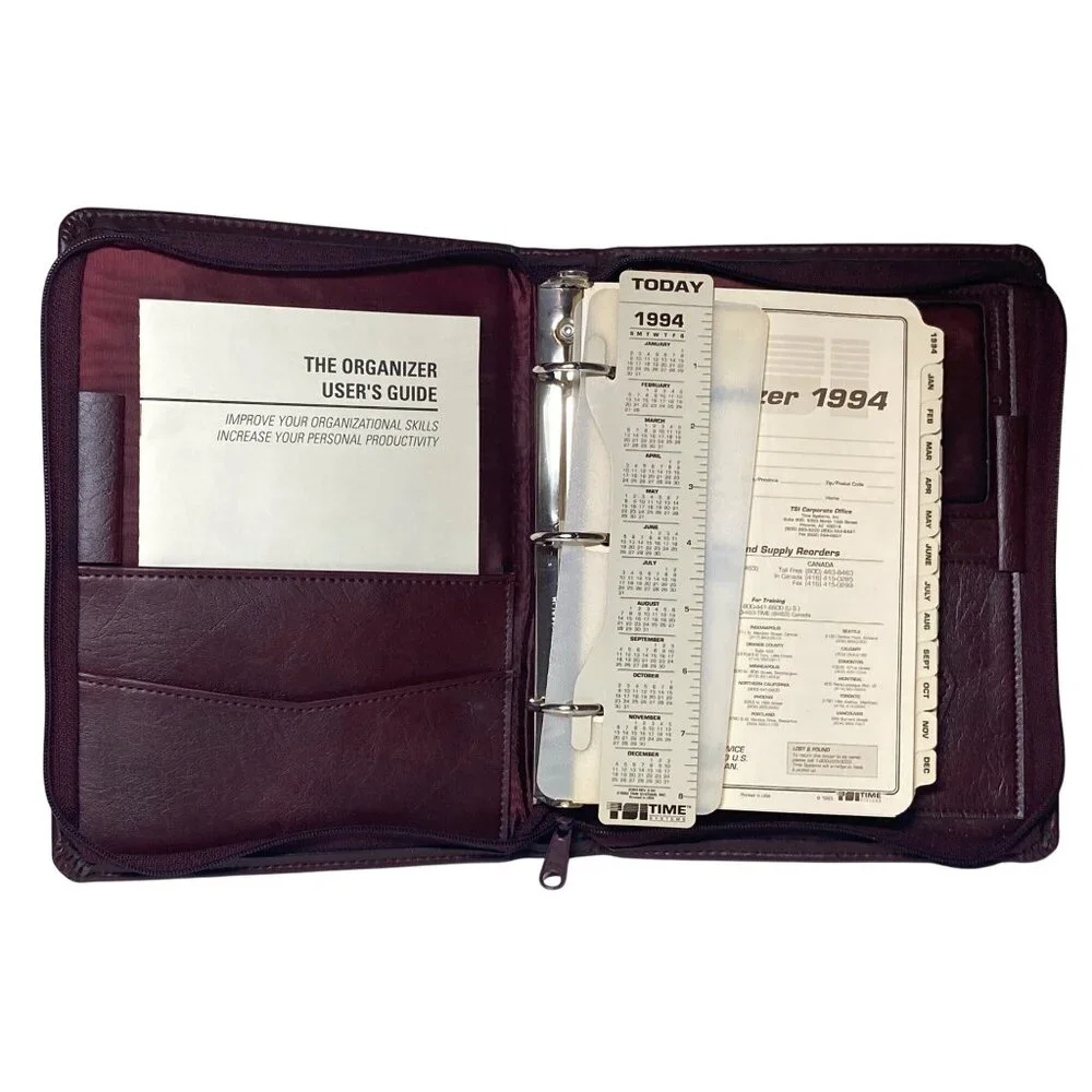 VTG Time Systems Organizer 1994 USA Calendar Zip Close Activity Information Mana